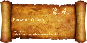 Menzer Alexa névjegykártya